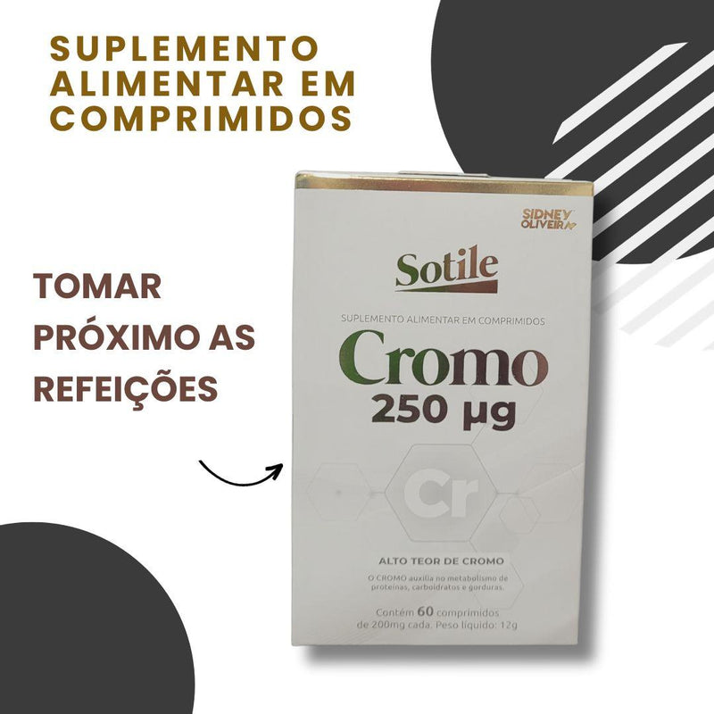 Suplemento alimentar Cromo 250 mcg 60 Comprimidos Sotile - C&E Store