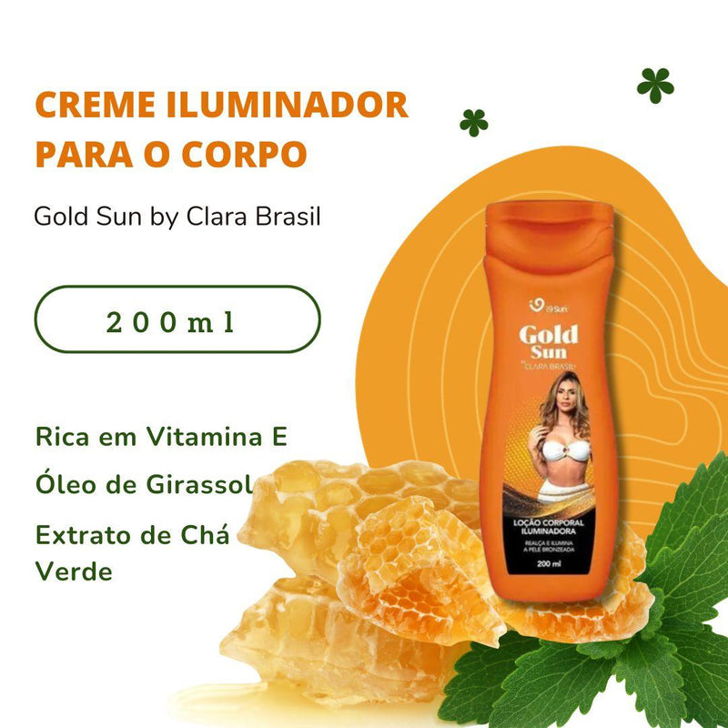 Loção Corporal Iluminadora Gold Sun by Clara Brasil 200ml I9Sun - C&E Store