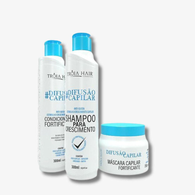 Kit Difusão Capilar Tróia Hair - Shampoo, máscara e condicionador - C&E Store