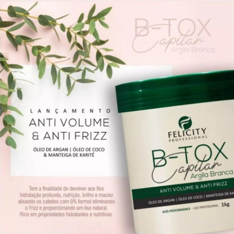 Botox Capilar Argila Branca Orgânico Felicity 250gr - C&E Store