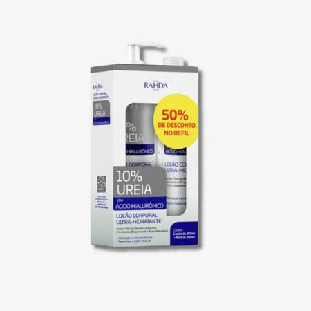Kit promocional Loção Corporal Ultra-Hidratante Ureia 200 ml Rahda + Refil 200 ml Rahda - Reduz a aparência das manchas. - C&E Store